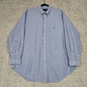 Ralph Lauren Shirt Mens 17-32 /33 (2XL) Blue Chambray Classic Long Sleeve oxford